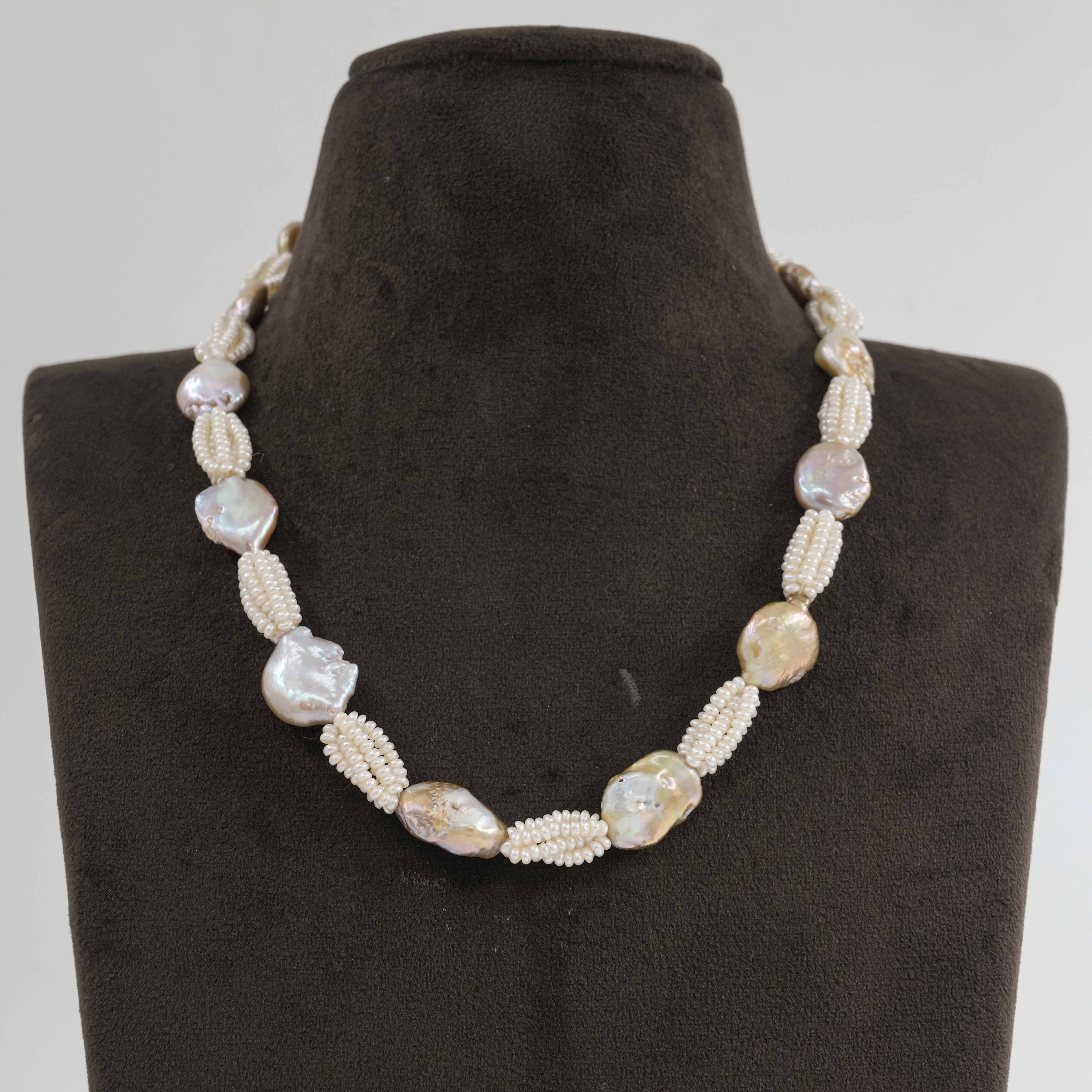 Micro Flat Baroque Pearl Necklace